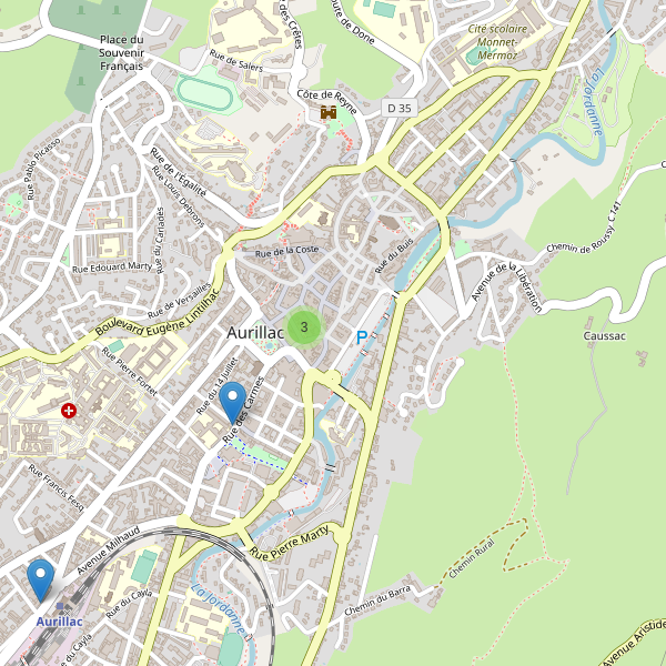 Thumbnail Carte des supermarchés à Aurillac