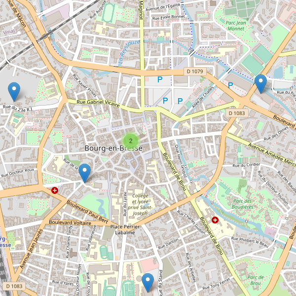 Thumbnail Carte des supermarchés à Bourg-en-Bresse