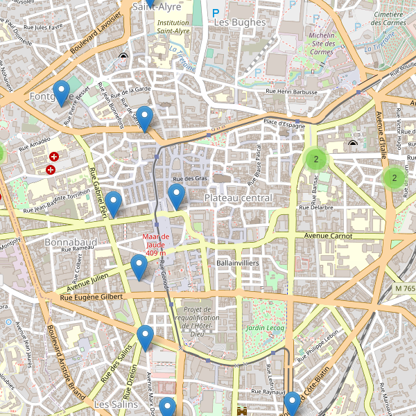 Thumbnail Carte des supermarchés à Clermont-Ferrand