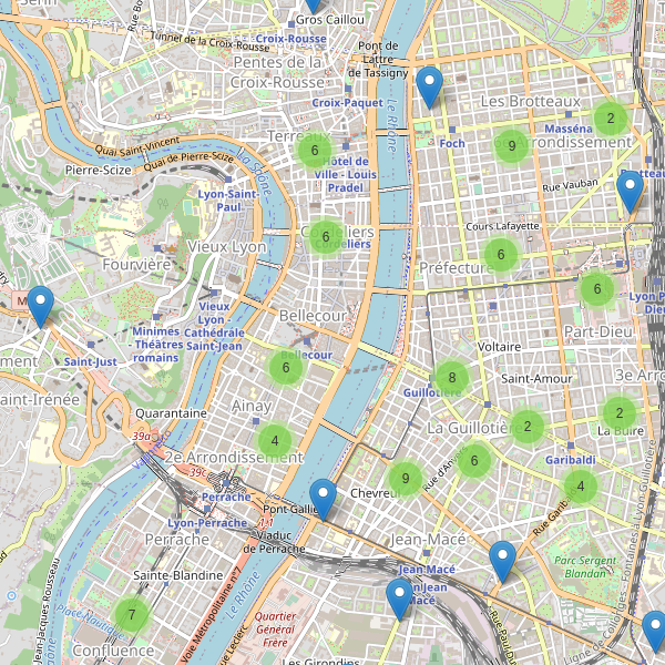 Carte des supermarches à Lyon (Rhône) Thumbnail