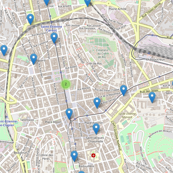 Thumbnail Carte des supermarchés à Saint-Étienne (Loire)