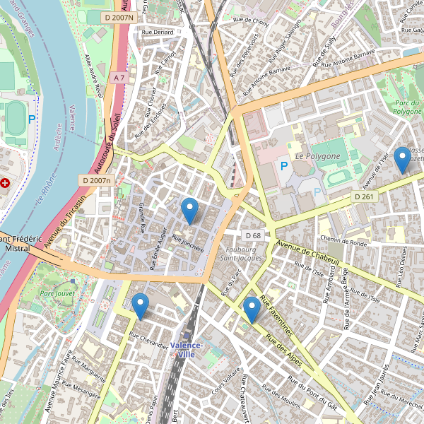 Thumbnail Carte des supermarchés à Valence (Drôme)