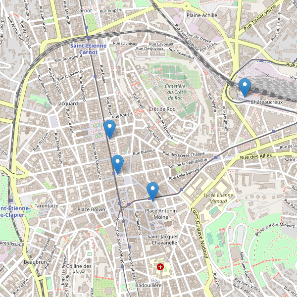 Carte des taxi à Saint-Étienne (Loire) Thumbnail