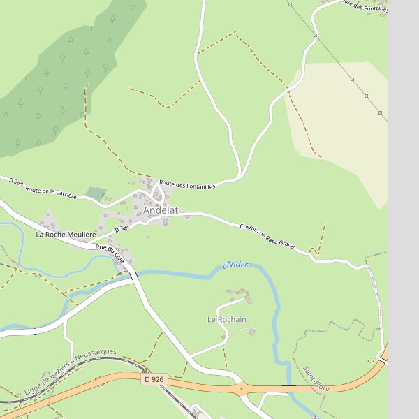 Carte des hotels à Andelat Thumbnail