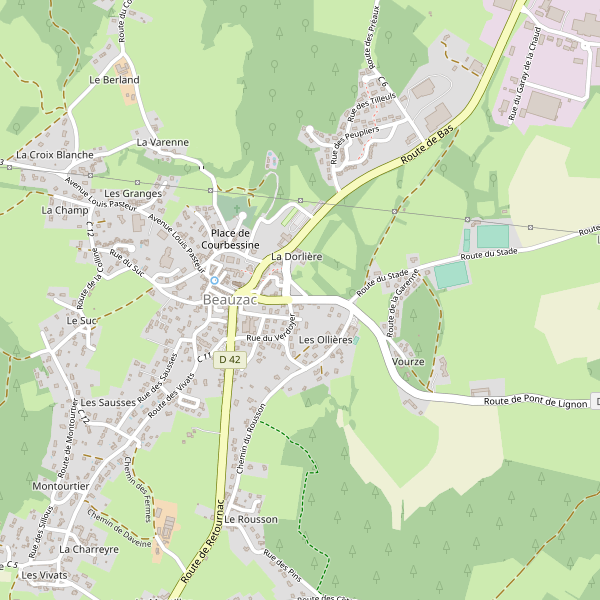 Carte des stationnement-velos à Beauzac Thumbnail
