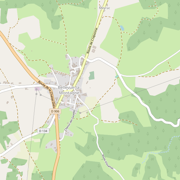Carte des location-voiture à Bellevue-la-Montagne Thumbnail