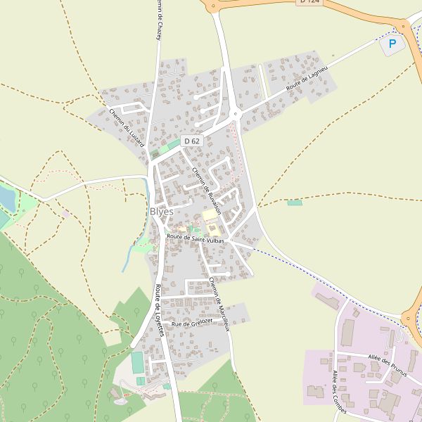Carte des hotels à Blyes Thumbnail