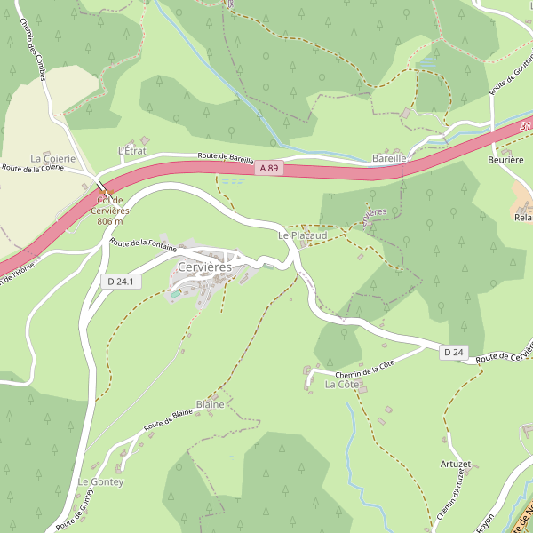 Carte des hotels à Cervières (Loire) Thumbnail