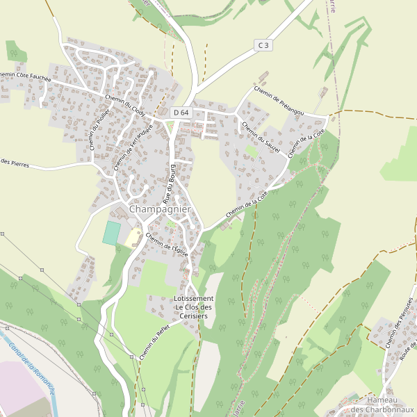 Carte des bedandbreakfast à Champagnier Thumbnail