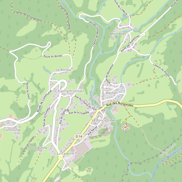 Carte des hotels à Champfromier Thumbnail
