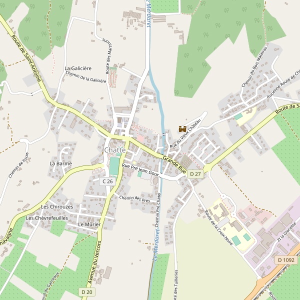 Carte des hotels à Chatte Thumbnail