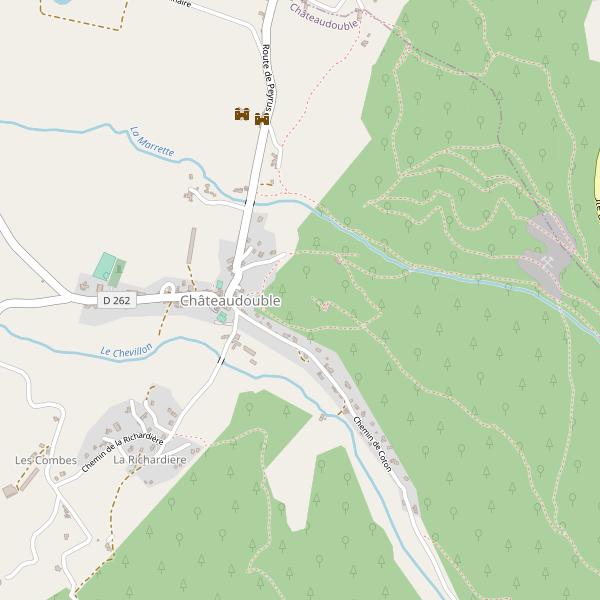 Carte des hotels à Châteaudouble (Drôme) Thumbnail