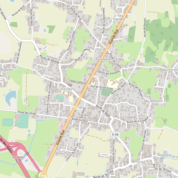 Carte des location-voiture à Feillens Thumbnail