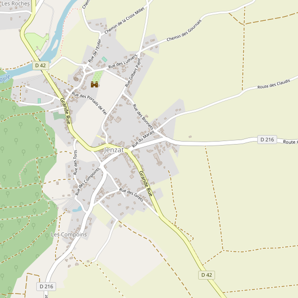 Carte des monuments à Jenzat Thumbnail
