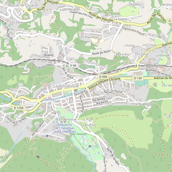 Carte des location-voiture à La Bourboule Thumbnail