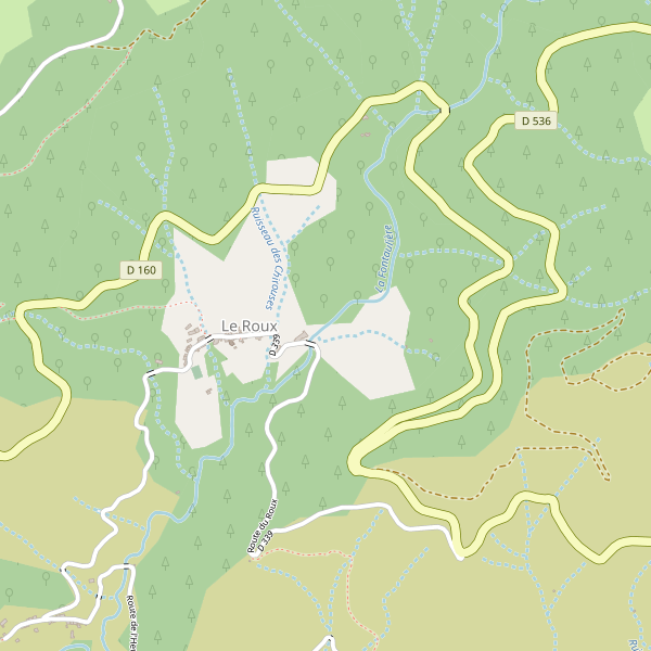 Carte des attractions à Le Roux (Ardèche) Thumbnail