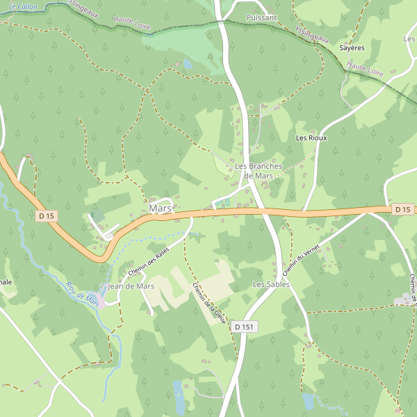 Carte des stations-autobus à Mars (Ardèche) Thumbnail