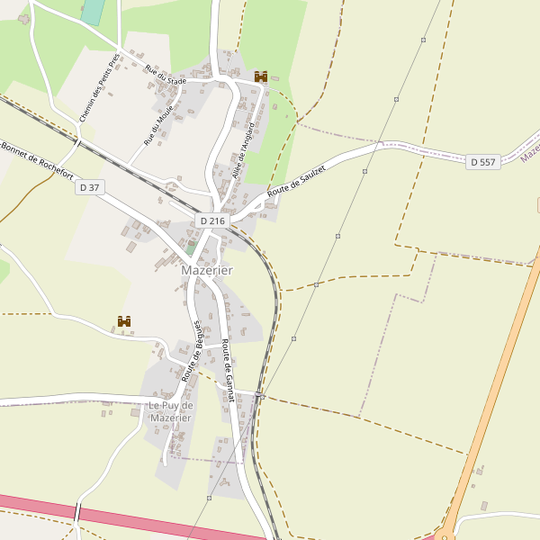 Carte des hotels à Mazerier Thumbnail