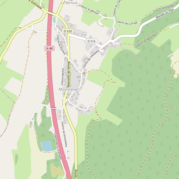 Carte des renseignements à Montrevel (Isère) Thumbnail