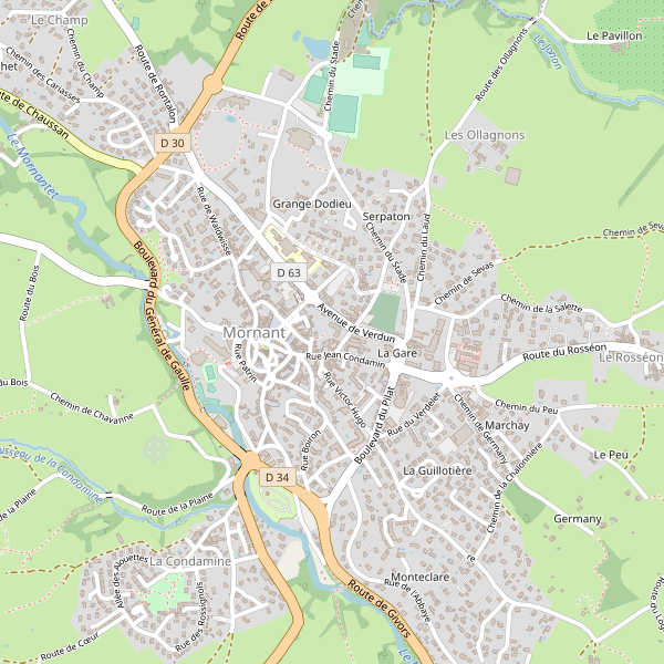 Carte des bedandbreakfast à Mornant (Rhône) Thumbnail