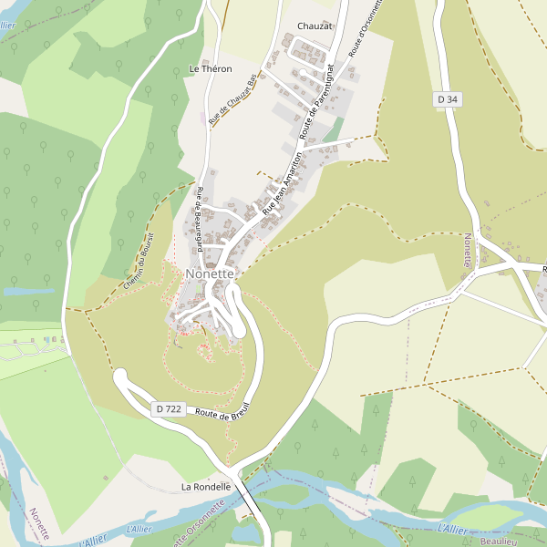 Carte des hotels à Nonette Thumbnail
