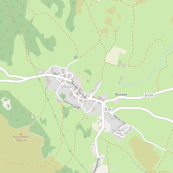 Carte des hotels à Olloix Thumbnail