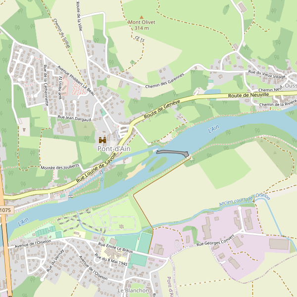 Carte des hotels à Pont-d'Ain Thumbnail