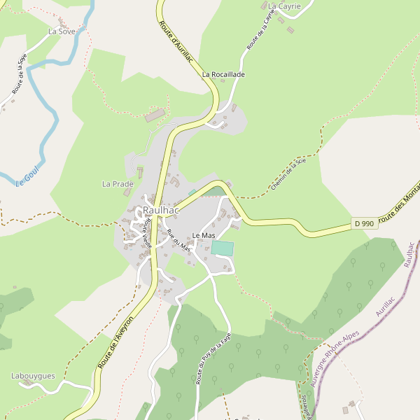 Carte des bedandbreakfast à Raulhac Thumbnail
