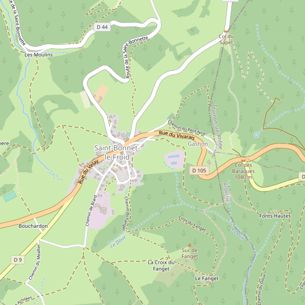 Carte des hotels à Saint-Bonnet-le-Froid Thumbnail