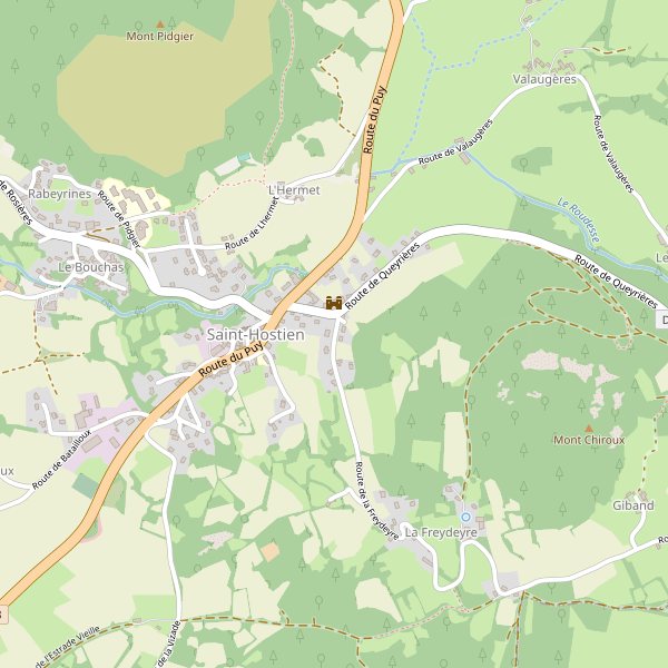 Carte des renseignements à Saint-Hostien Thumbnail