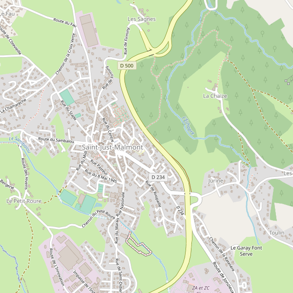 Carte des monuments à Saint-Just-Malmont Thumbnail