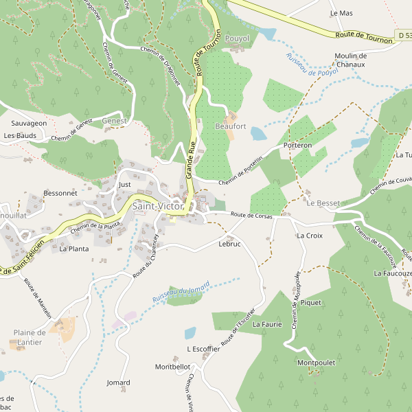 Carte des pompiers à Saint-Victor (Ardèche) Thumbnail