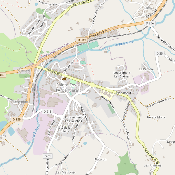 Carte des hotels à Sainte-Foy-l'Argentière (Rhône) Thumbnail