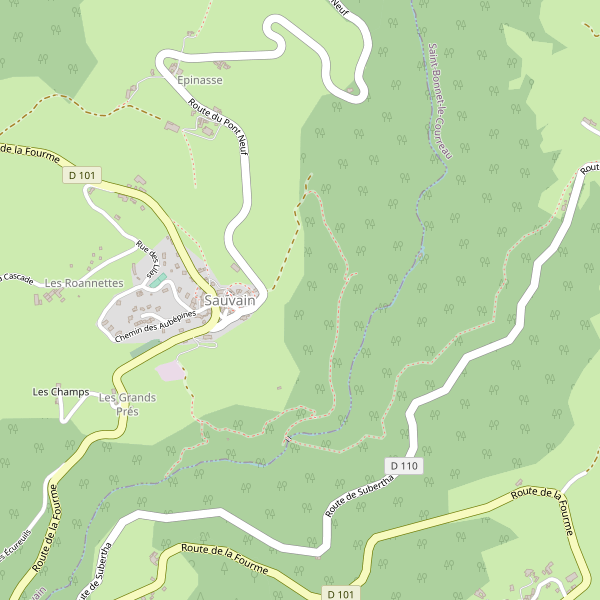 Carte des bedandbreakfast à Sauvain Thumbnail