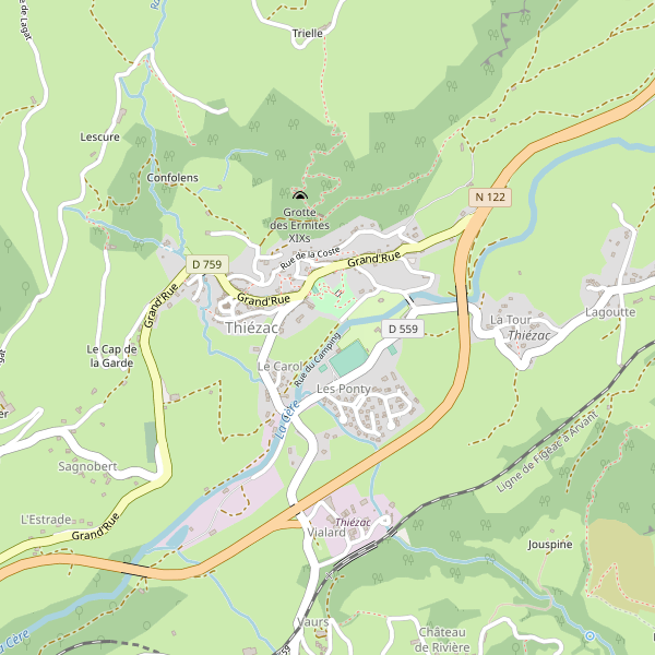 Carte des guichets-automatiques à Thiézac Thumbnail