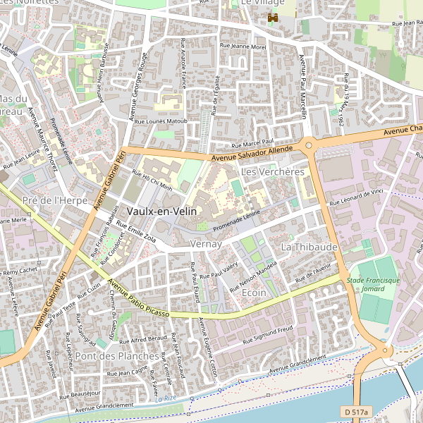 Carte des location-voiture à Vaulx-en-Velin (Métropole de Lyon) Thumbnail