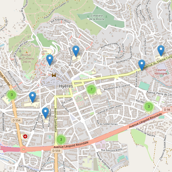 Carte des ecoles à Hyères Thumbnail