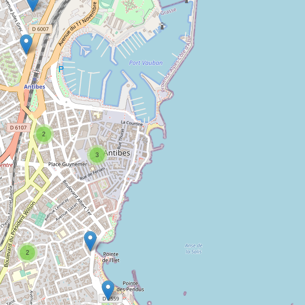 Carte des hotels à Antibes Thumbnail