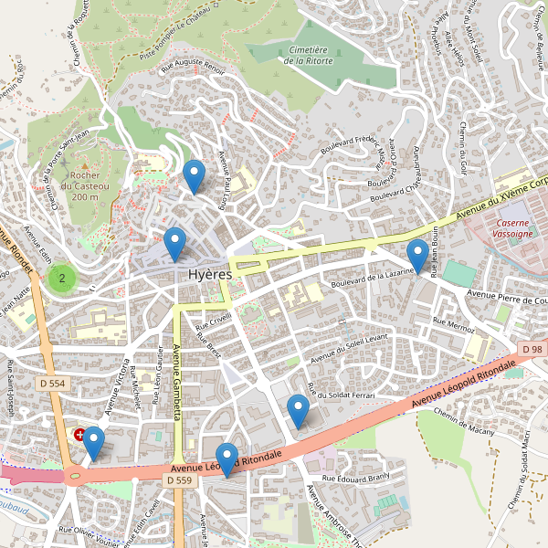 Carte des hotels à Hyères Thumbnail