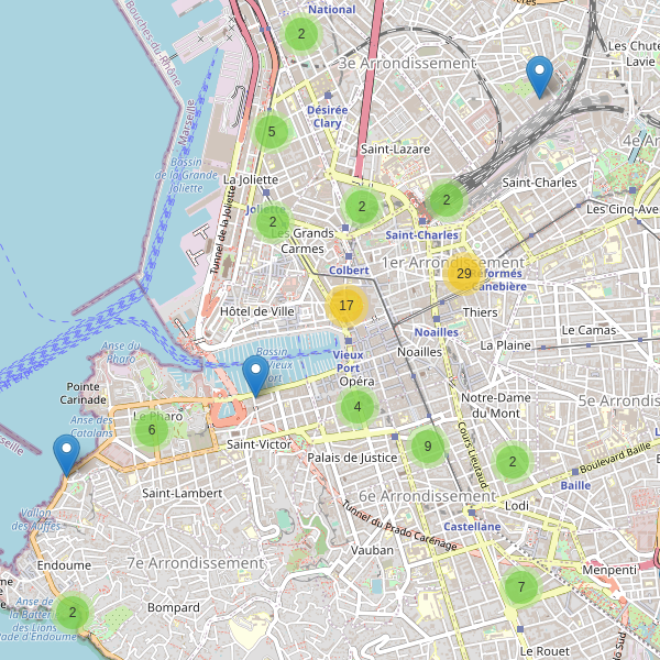 Carte des hotels à Marseille Thumbnail