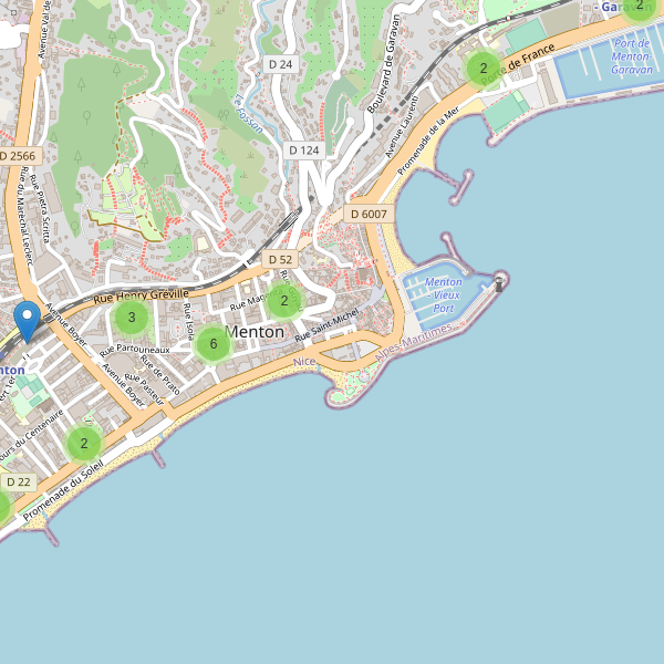 Carte des hotels à Menton Thumbnail