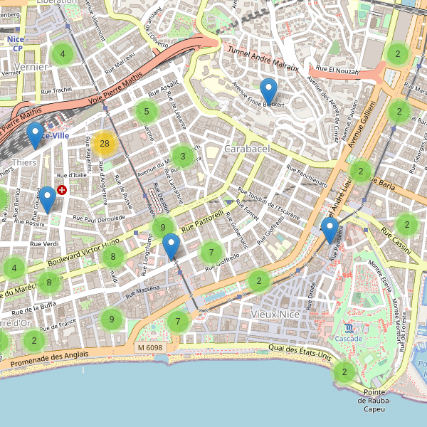 Thumbnail Carte des hôtels à Nice