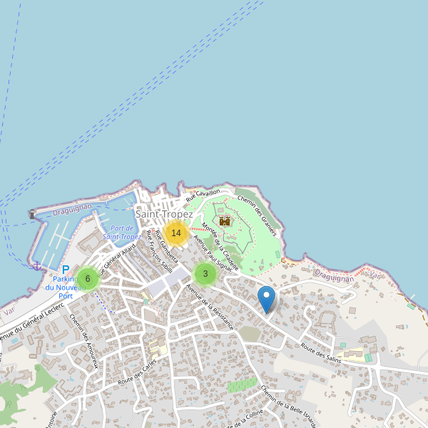 Carte des hotels à Saint-Tropez Thumbnail