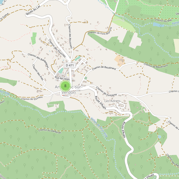 Carte des parkings à Artignosc-sur-Verdon Thumbnail