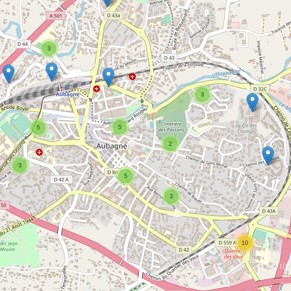 Carte des parkings à Aubagne Thumbnail