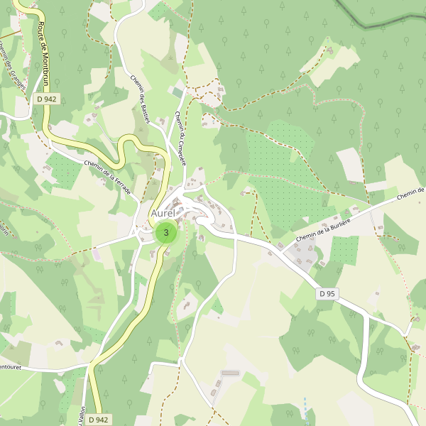 Carte des parkings à Aurel (Vaucluse) Thumbnail