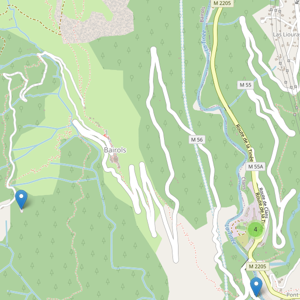 Carte des parkings à Bairols Thumbnail