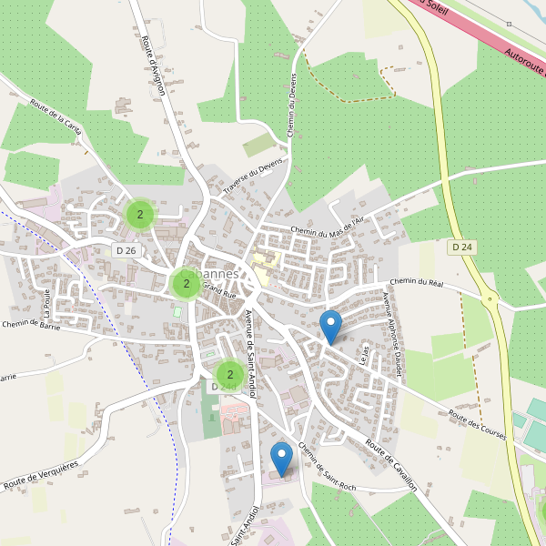Carte des parkings à Cabannes Thumbnail