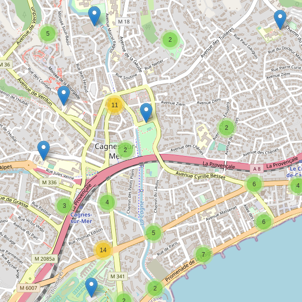 Thumbnail Carte des parkings à Cagnes-sur-Mer