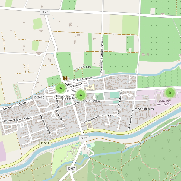 Carte des parkings à Charleval (Bouches-du-Rhône) Thumbnail
